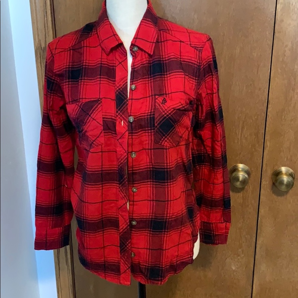 Abercrombie & Fitch Red and Black Checkered Shirt